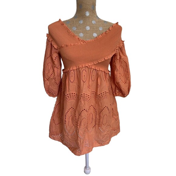Sachin + Babi Tops - Sachin + Babi x Anthropologie Womens Eyelet Babydoll Top Puff Sleeve Fairy NWT